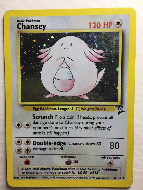 VINTAGE POKEMON TRADING CARD - HOLOGRAPHIC CARD / CHANSEY