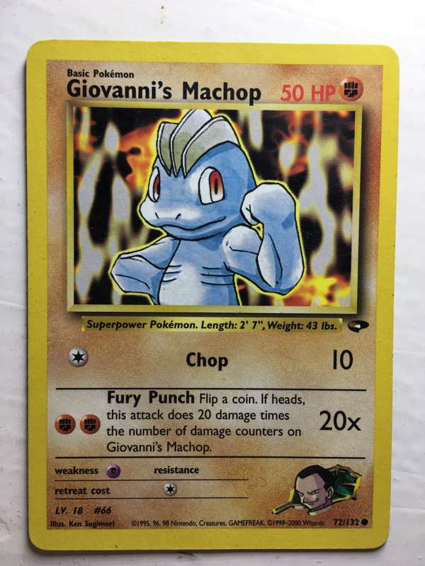 VINTAGE POKEMON TRADING CARD - GIOVANNI`S MACHOP
