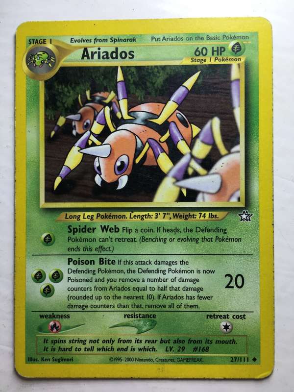 VINTAGE POKEMON TRADING CARD - ARIADOS