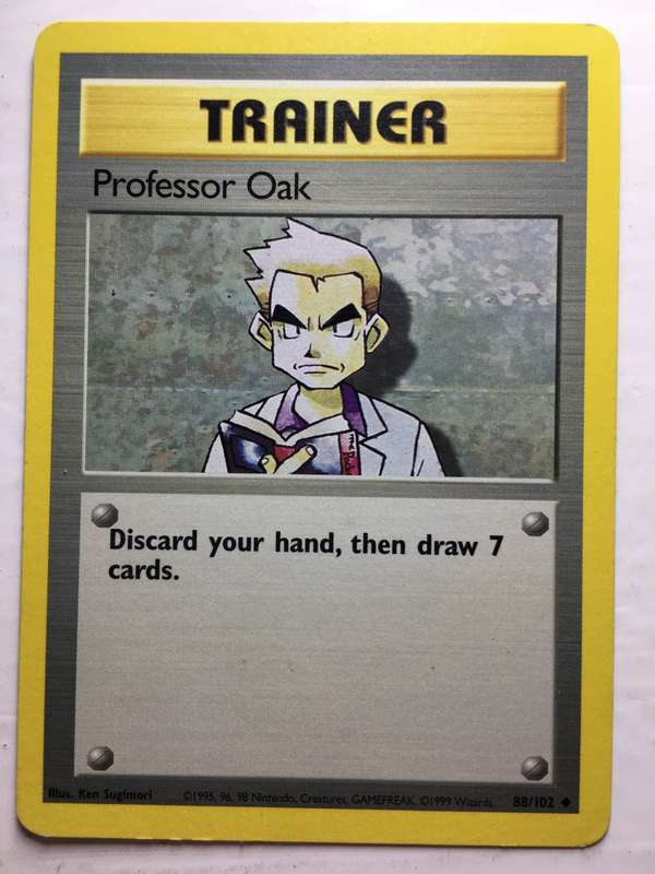 VINTAGE POKEMON TRADING CARD - TRAINER / PROFESSOR OAK