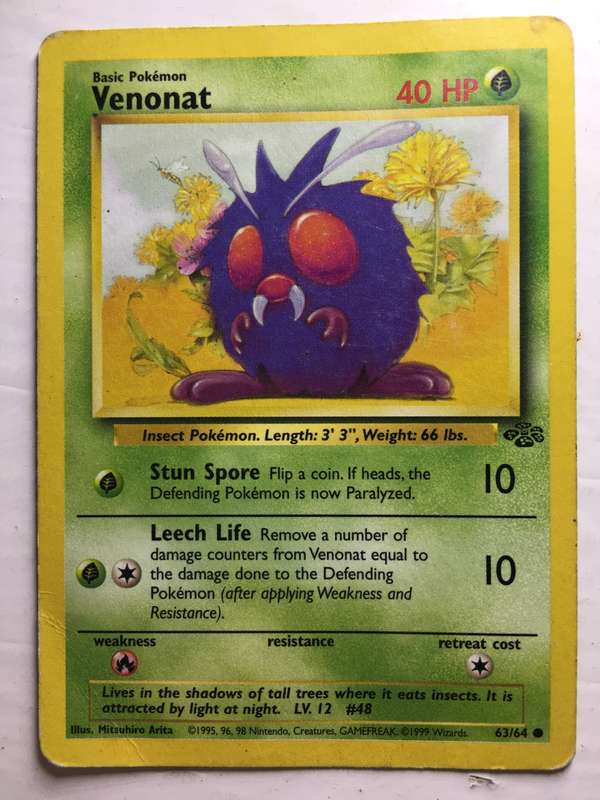 VINTAGE POKEMON TRADING CARD  - VENONAT