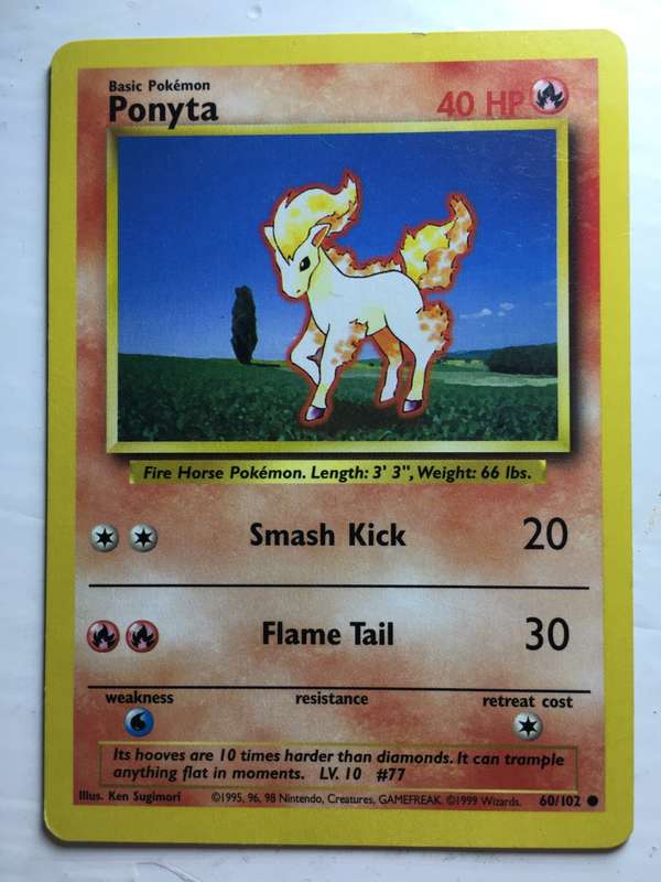 VINTAGE POKEMON TRADING CARD - PONYTA
