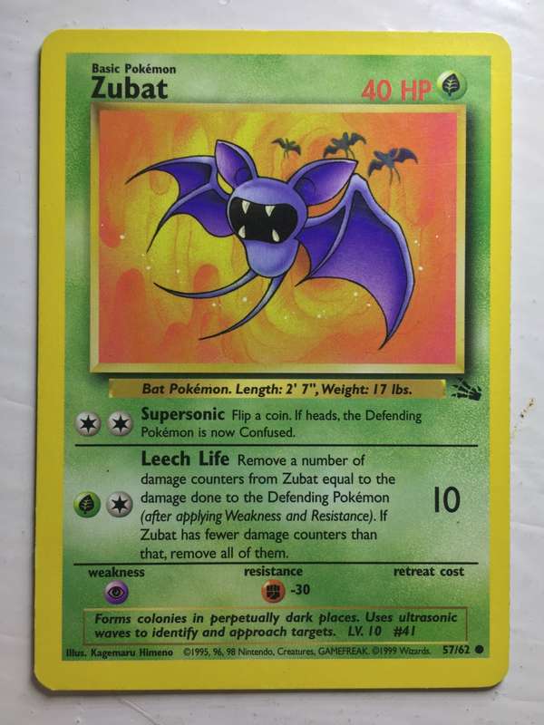VINTAGE POKEMON TRADING CARD - ZUBAT