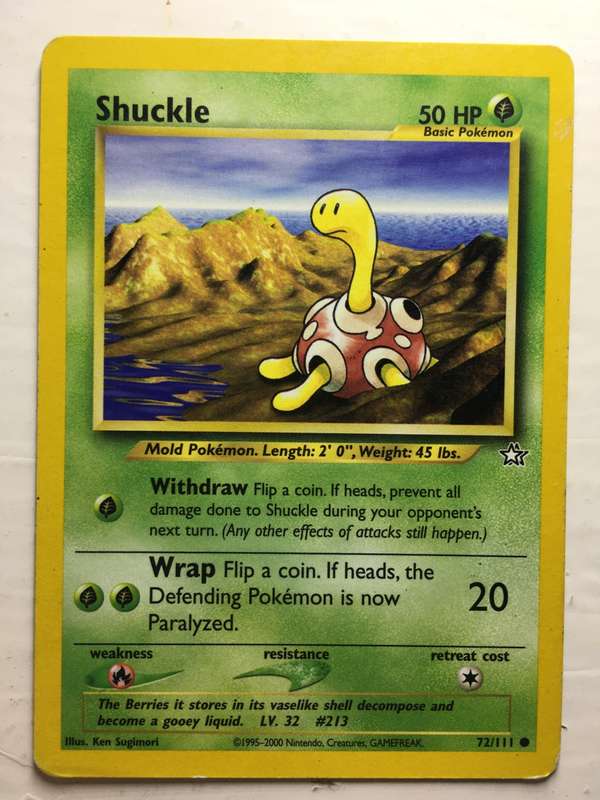 VINTAGE POKEMON TRADING CARD - SHUCKLE