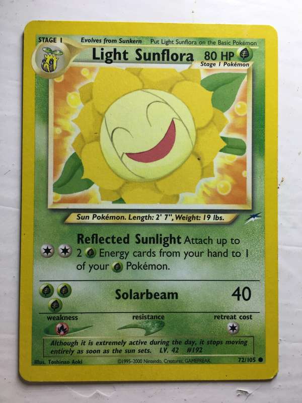 VINTAGE POKEMON TRADING CARD - LIGHT SUNFLORA