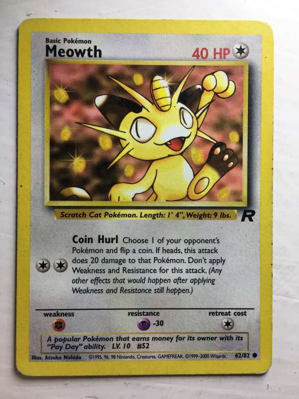 VINTAGE POKEMON TRADING CARD - MEOWTH