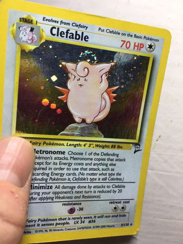 VINTAGE POKEMON TRADING CARD - SHINY FOIL CARD  - CLEFABLE