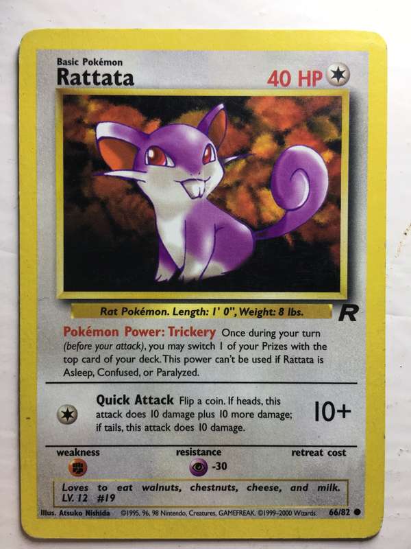 VINTAGE POEMON TRADING CARD - RATTATA