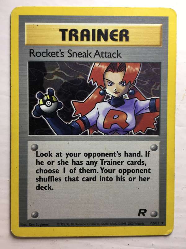 VINTAGE POKEMON TRADING CARD - TRAINER / ROCKET`S SNEAK ATTACK