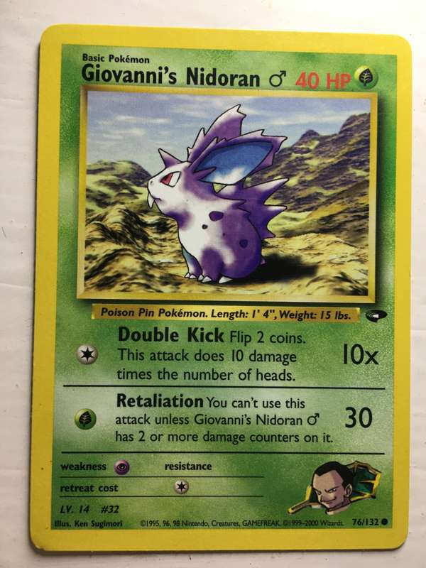 VINTAGE POKEMON TRADING CARD - GIOVANNI`S NIDORAN