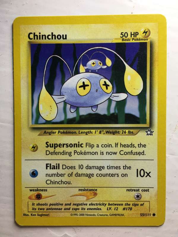 VINTAGE POKEMON TRADING CARD - CHINCHOU