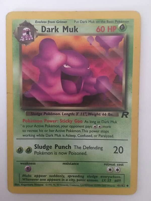 VINTAGE POKEMON TRADING CARD - DARK MUK