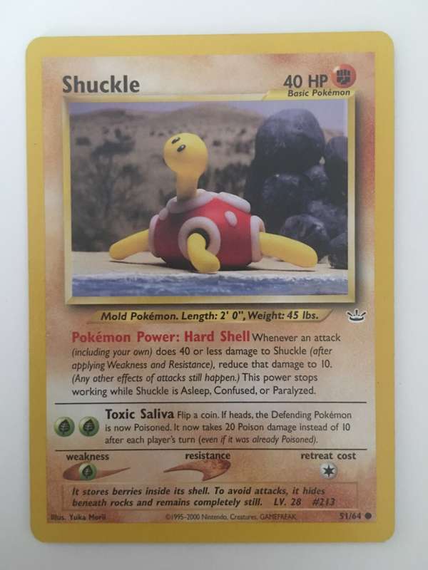 VINTAGE POKEMON TRADING CARD -  SHUCKLE