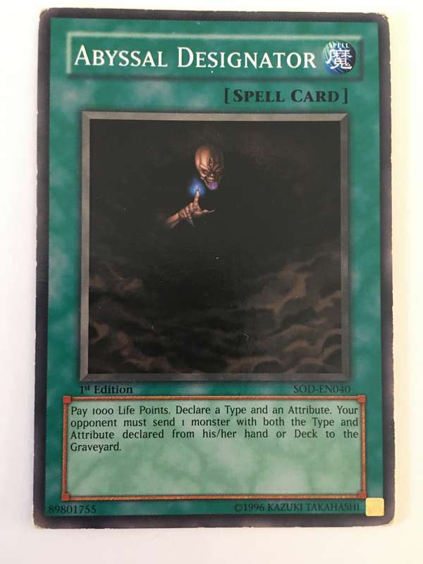 YU-GI-OH TRADING CARD - ABYSSAL DESIGNATOR