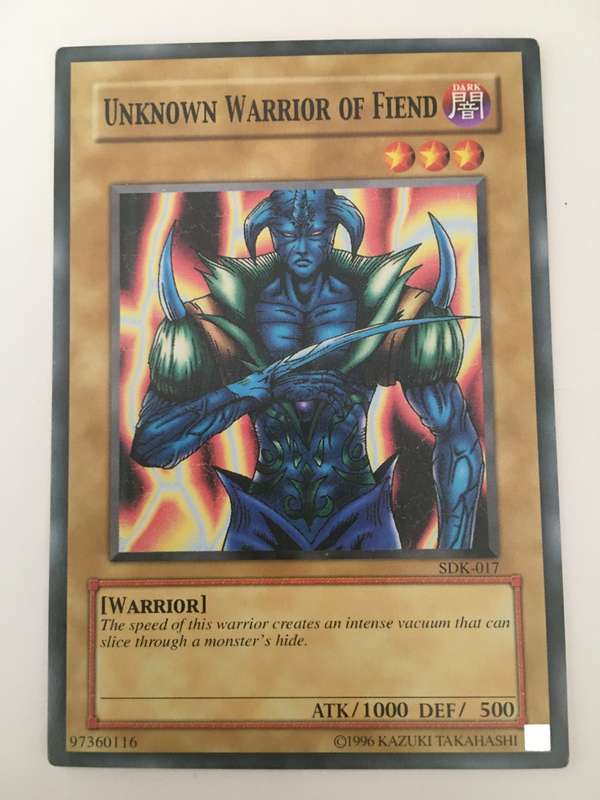 YU-GI-OH TRADING CARD - UNKNOWN WARRIOR OF FIEND
