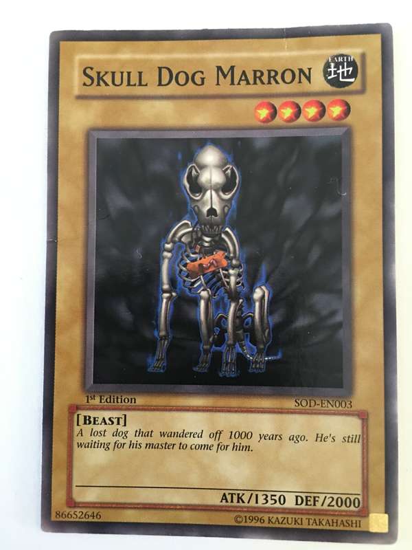 YU-GI-OH TRADING CARD - SKULL DOG MARRON