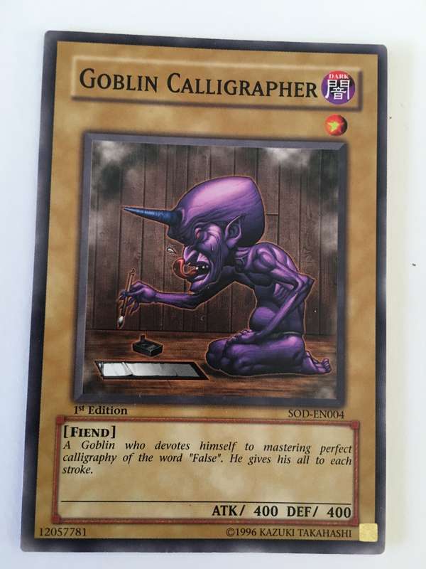 YU-GI-OH TRADING CARD - GOBLIN CALLIGRAPHER