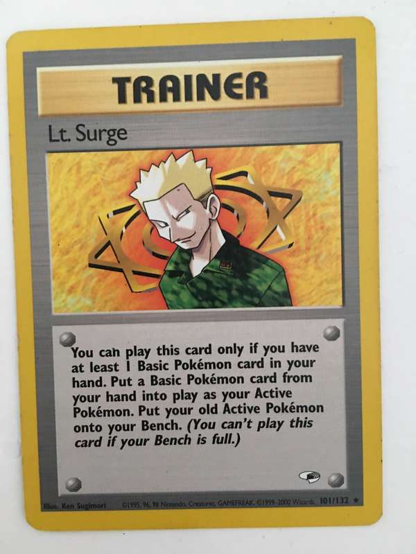 VINTAGE POKEMON TRADING CARD - TRAINER - LT. SURGE