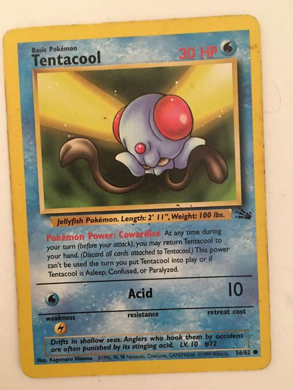 VINTAGE POKEMON TRADING CARD - TENTACOOL