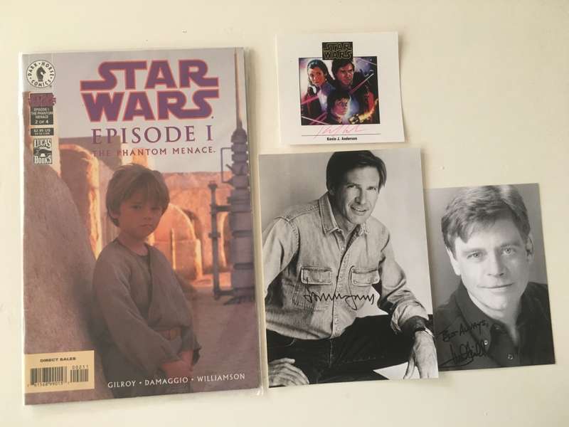 DARK HORSE COMICS - STAR WARS EPISODE  1 -  1999 - 2 PRINTED AUTOS  AND 1 REAL ONE