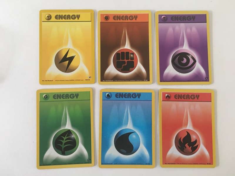 POKEMON LOT OF 6 DIFFERENT COLOUR ENERGY CARDS FOR  R20 GET YOURS NOW!!!