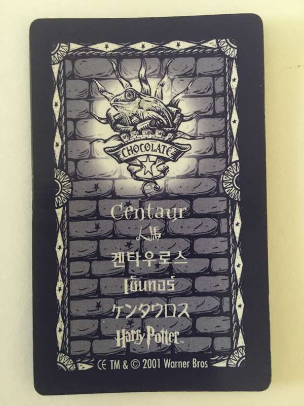 HARRY POTTER 3D  CHOCOLATE FROG TRADING CARD - CENTAUR - WARNER BROTHERS - 2001