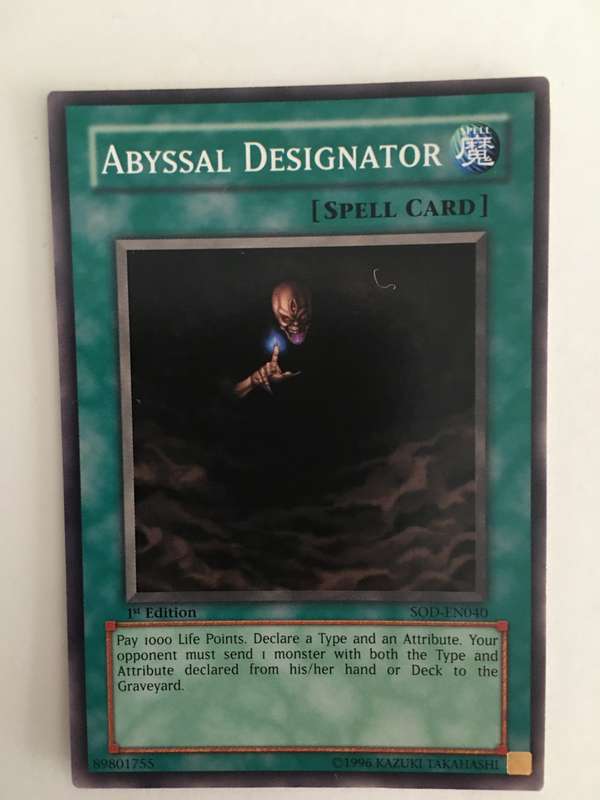YU-GI-OH TRADING CARD - ABYSSAL DESIGNATOR