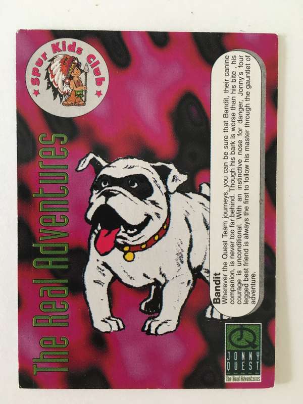 LOVELY TRADING CARD - SPUR KIDS CLUB -JOHNNY QUEST - BANDIT 1997
