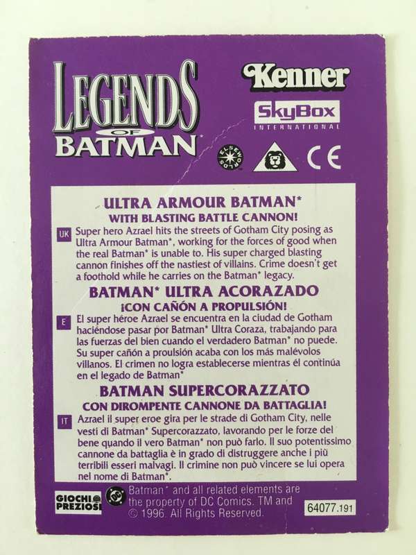 DC SKYBOX LEGENDS OF BATMAN - ULTRA ARMOUR BATMAN  - 1996