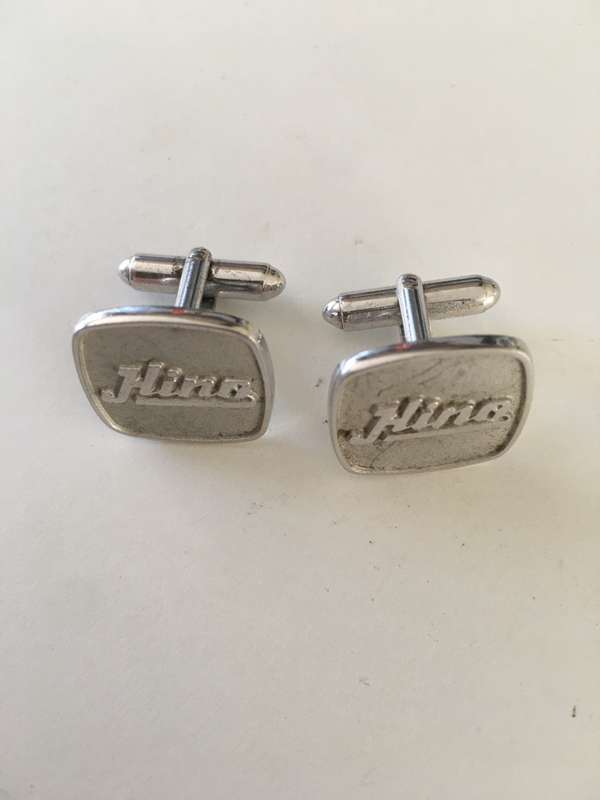 VINTAGE HINO CUFF LINKS  PLATED  WHITE GOLD 24 CTS