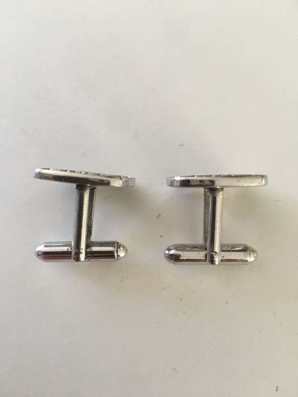 VINTAGE HINO CUFF LINKS  PLATED  WHITE GOLD 24 CTS