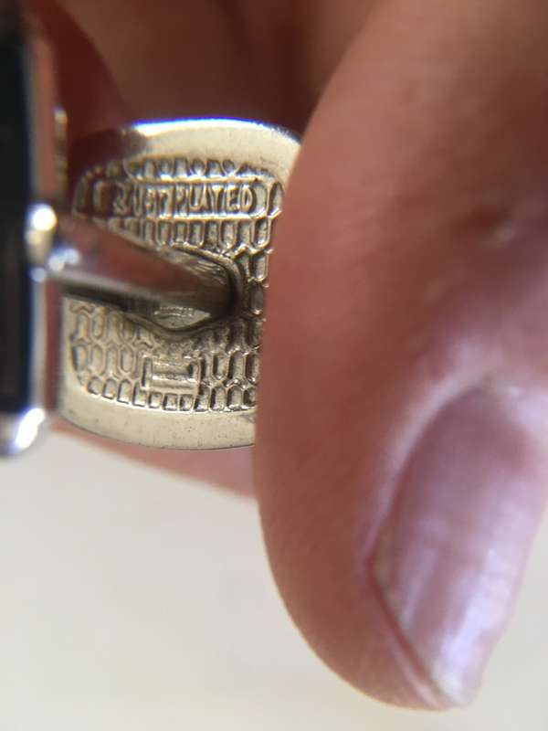 VINTAGE HINO CUFF LINKS  PLATED  WHITE GOLD 24 CTS