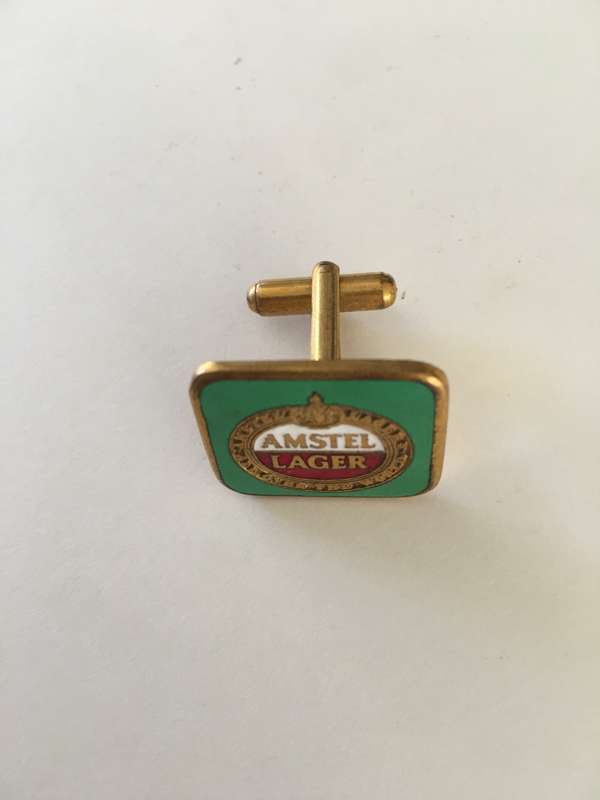 VINTAGE MENS AMSTAL LAGER CUFF LINK  MAY BE PLATED