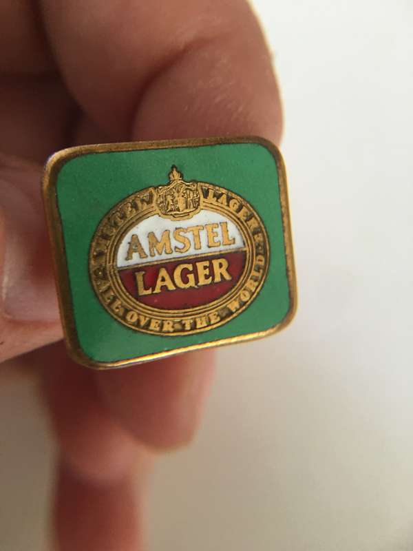 VINTAGE MENS AMSTAL LAGER CUFF LINK  MAY BE PLATED