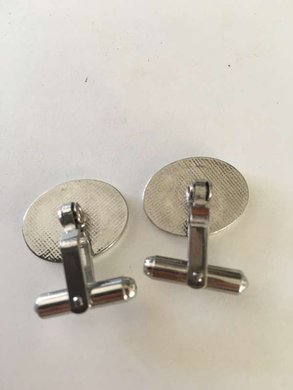LOVELY VINTAGE MENS CUFF LINKS WITH CUBIC SECONIA NOT SURE IF PLATED