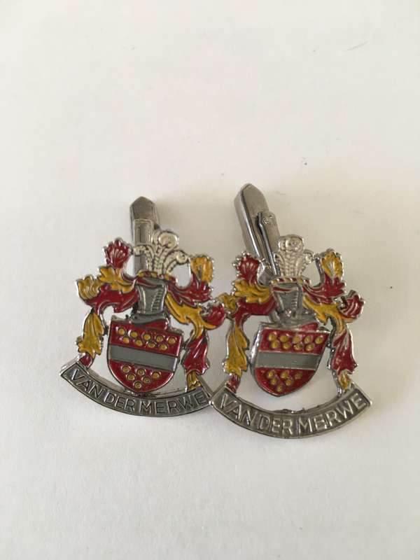 VINTAGE FAMILY CREST VAN DER MERWE  CUFF LINKS