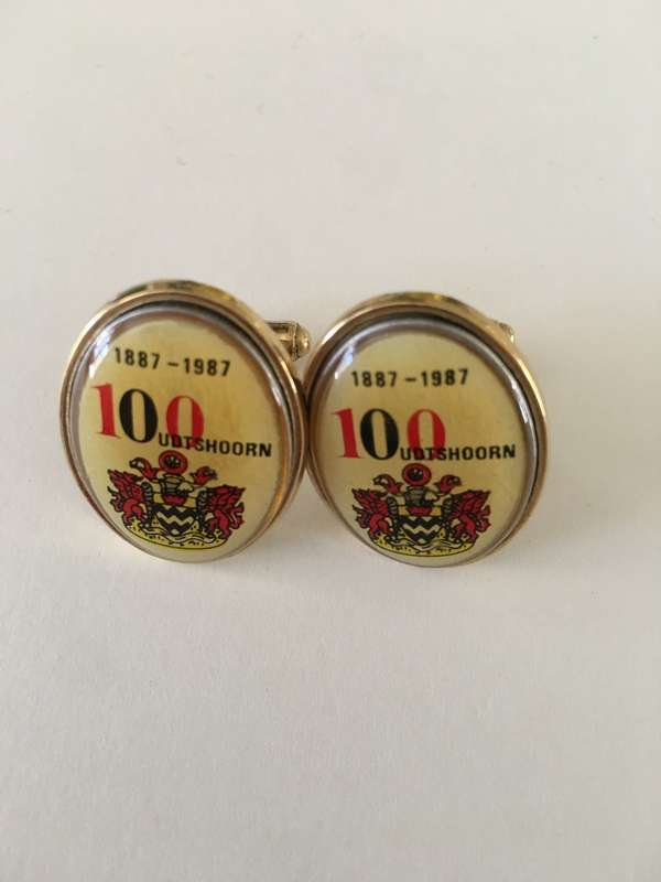 LOVELY VINTAGE - CENTENARY OUDSHOORN 1887-1987 MENS CUFF LINKS