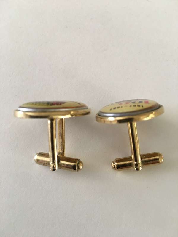 LOVELY VINTAGE - CENTENARY OUDSHOORN 1887-1987 MENS CUFF LINKS