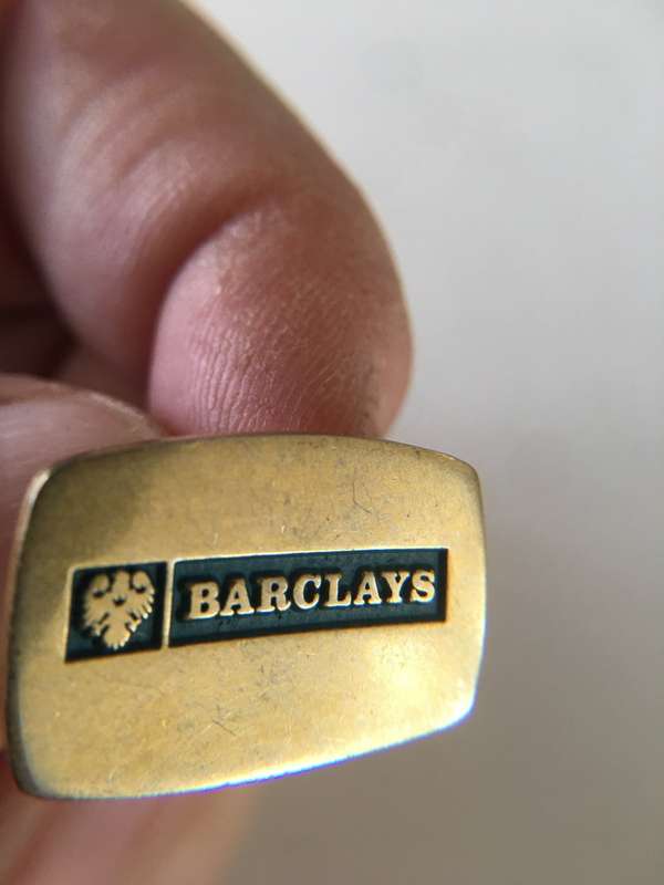 LOVELY VINTAGE BARCLAYS  BANK MENS CUFF LINKS MAY BE PLATED