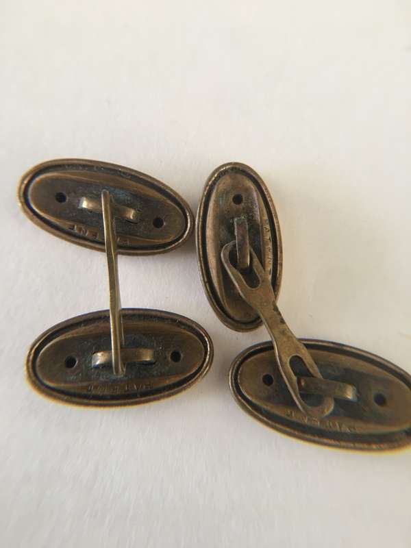 LOVELY VINTAGE TO ANTIQUE  MENS ROSE GOLD PLATED  CUFF LINKS