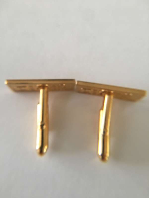 LOVELY VINTAGE FNB  FIRST CARD VISA PLATED MENS CUFF LINKS