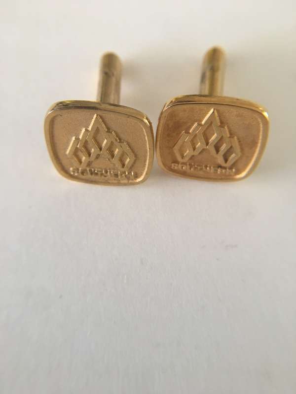 LOVELT VINTAGE SOUTHERN LIFE  MENS CUFF LINKS 24CT PLATED GOLD