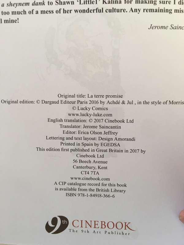 A LUCKY LUKE ADVENTURE - THE PROMISED LAND PAPER BACK 2017  - AS NEW
