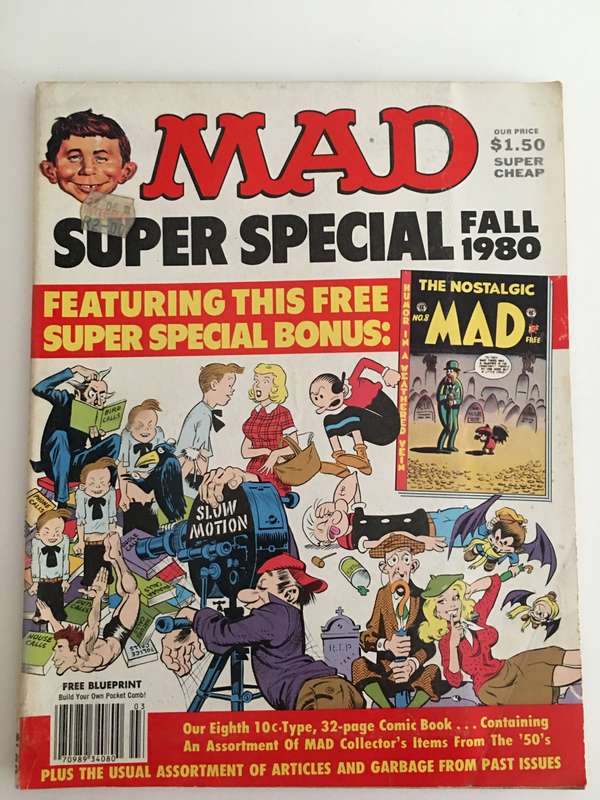 VINTAGE MAD MAGAZINE - SUPER SPECIAL - 1980 AND FREE THE NOSTALGIC MAD NO. 8