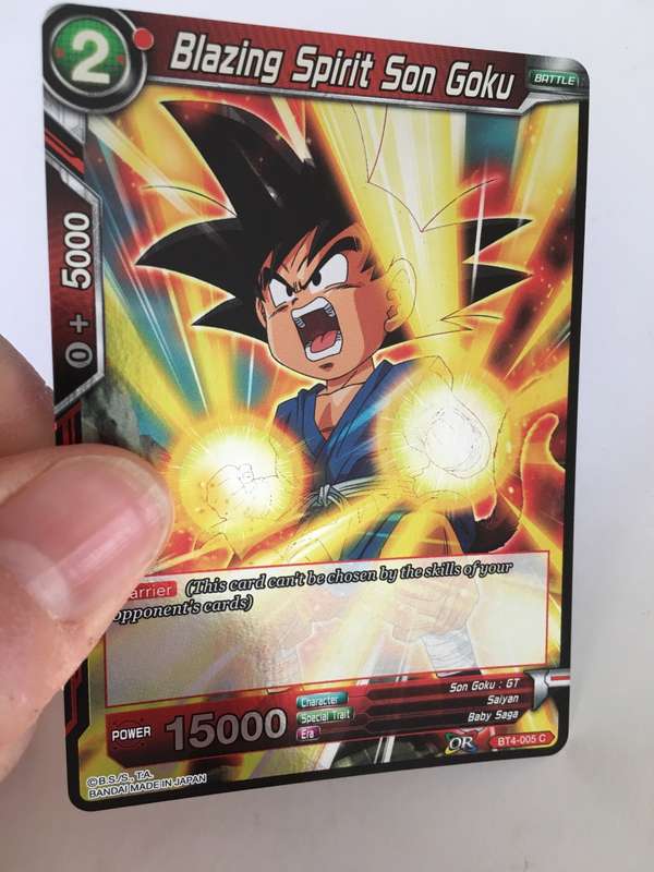 DRAGON BALL Z TRADING CARD - FOIL CARD / SHINY  -BLAZING SPIRIT SON GOKU