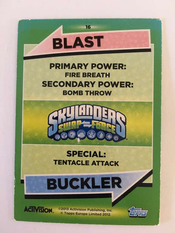 TOPPS - SKYLANDERS - TRADING CARD - BLAST BUCKLER