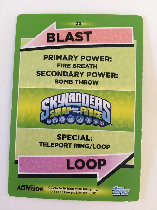 TOPPS SKYLANDERS TRADING CARD - BLAST LOOP