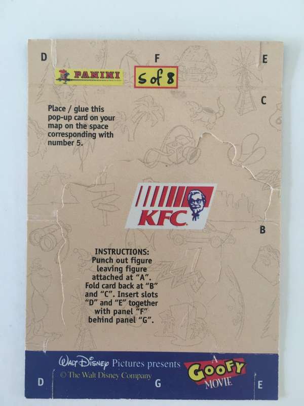 LOVELY KFC PANINI  DISNEY TRADING CARD - C`MON-BE A SPORT
