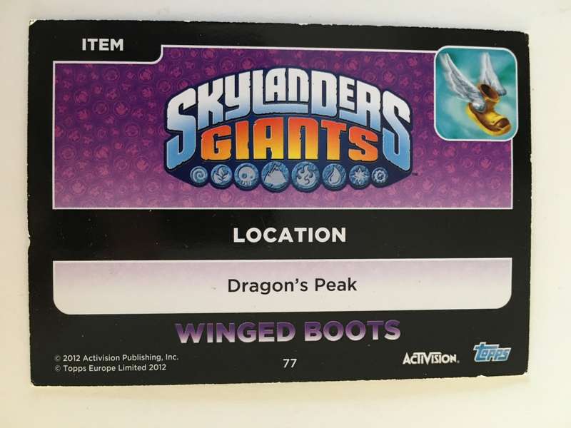 TOPPS SKYLANDERS TRADING CARD - WINGED BOOTS