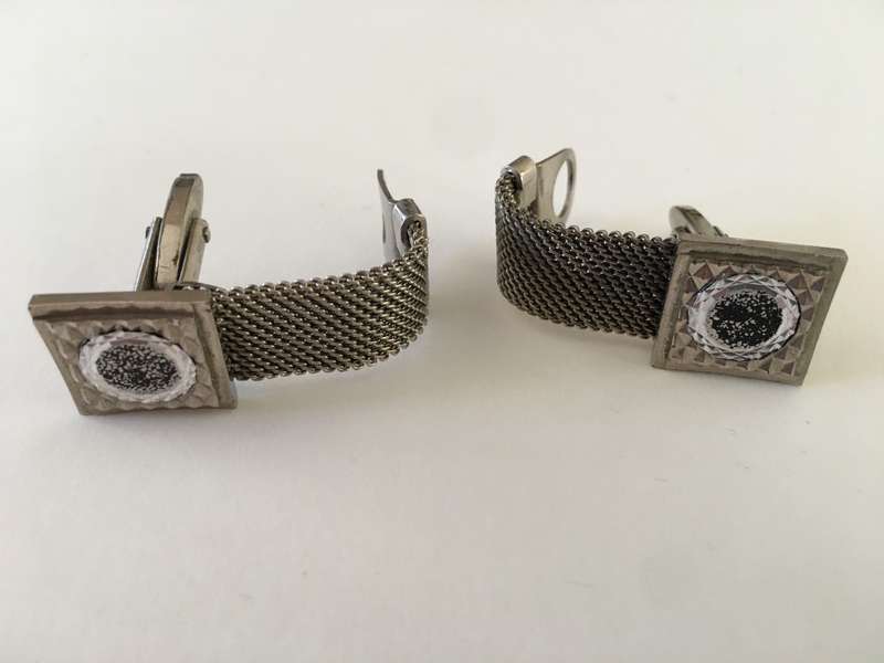 VINTAGE CUFF LINKS WITH METAL BAND